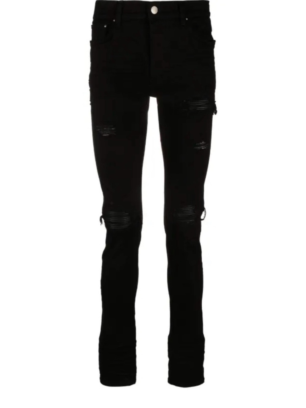 AMIRI MX1 Black Distressed Skinny Jeans
